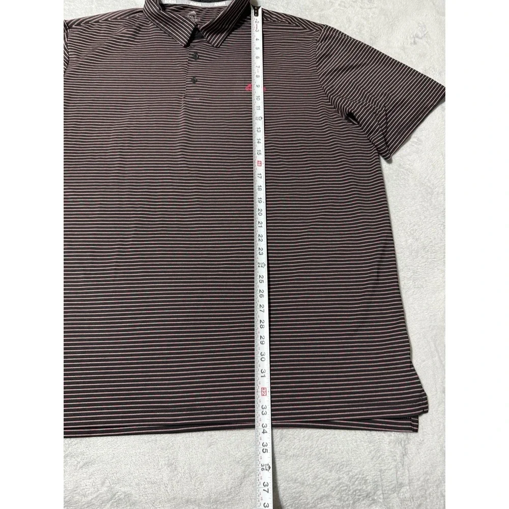 Adidas Golf Polo Shirt Mens 3XLT Black Striped Performance Short Sleeve Stretch